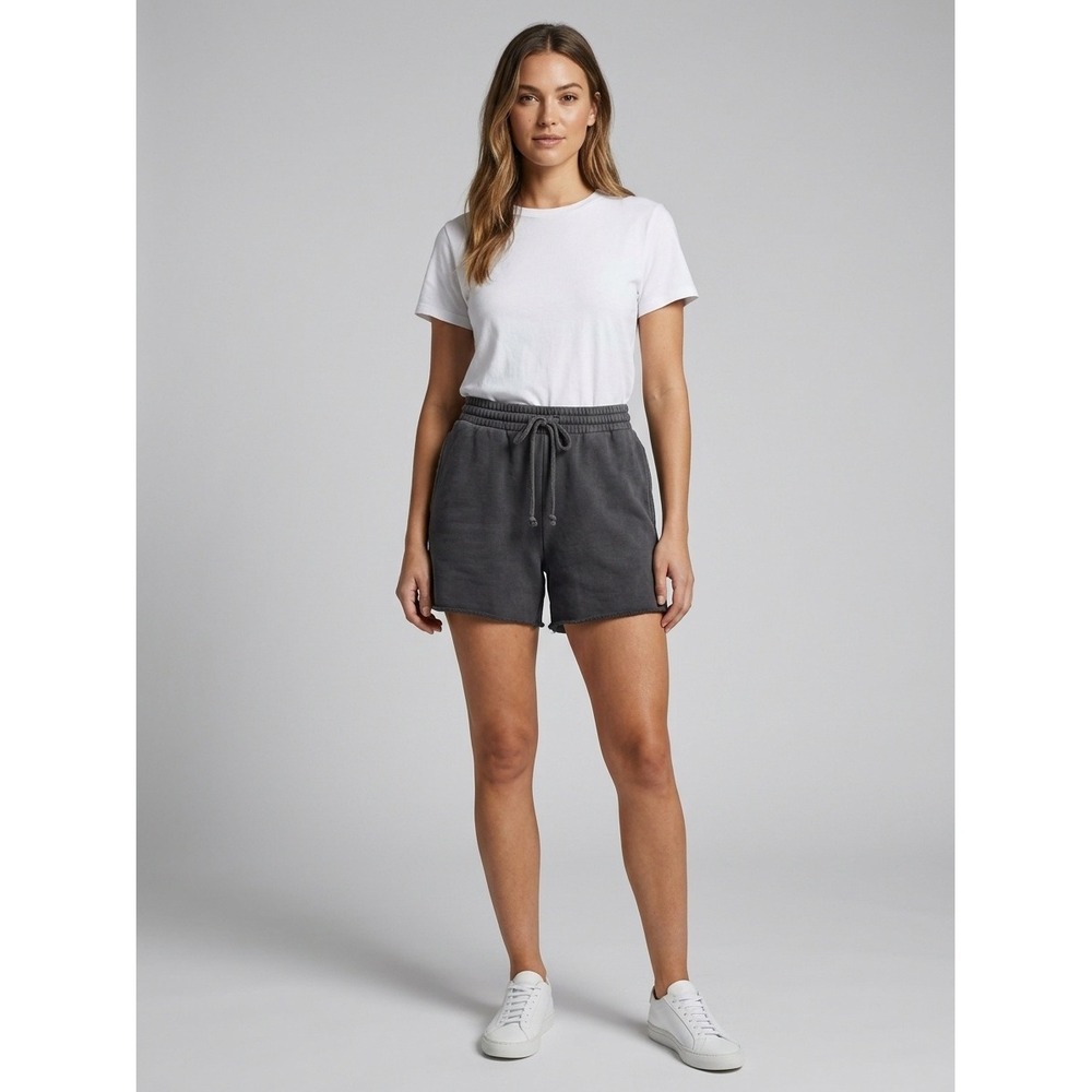 Tna CozyAF Fleece Black Sweat Shorts Relaxed Raw Hem Women Size XS